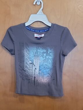The Limited Gray Tee with Blue Skyline Graphic
